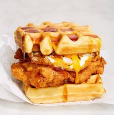 Waffle Chicken Breakfast Burge